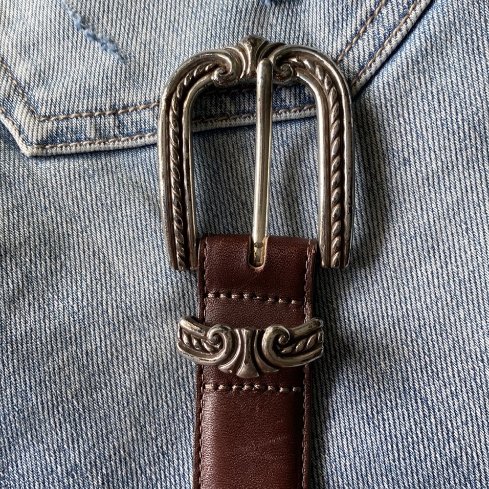 Brighton USA Large Brown Leather Belt - Picture 2 of 14
